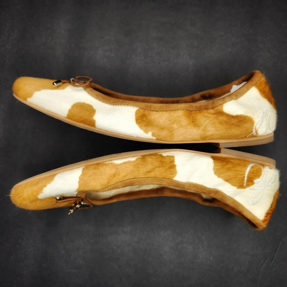 Sam Edelman Felicia Ballet Animal Fur Cow Print Size 6